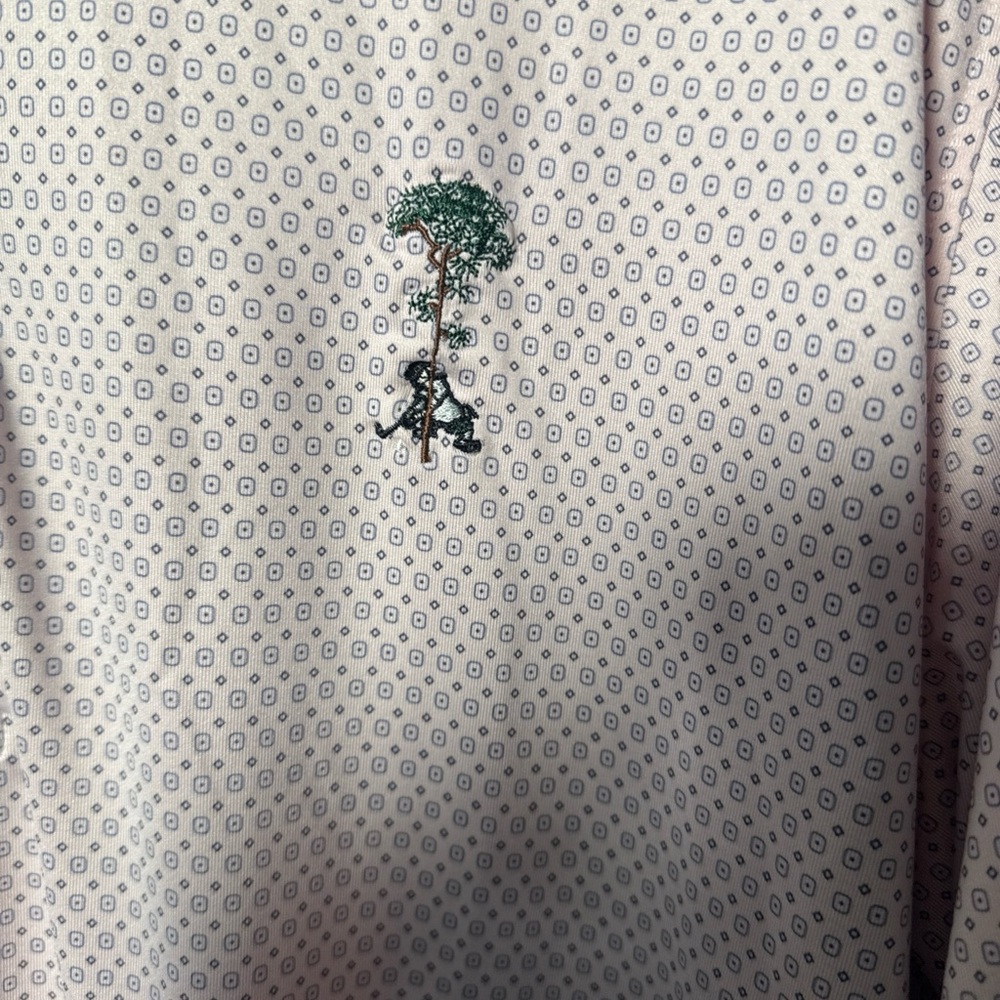 Greyson Golf Polo Shirt Pink Geometric Men’s XL a very small stain (0887gw6) - Picture 2 of 9